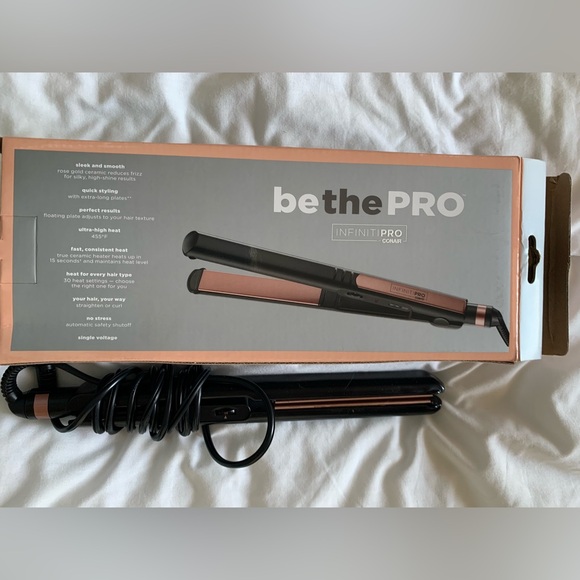 CONAIR INFINITIPRO Rose Gold Ceramic Flat Iron, 1-inch - Picture 10 of 10